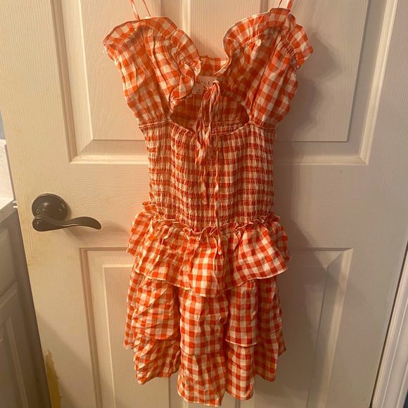 Red Gingham Ruffle Dress - Picture 1 of 5